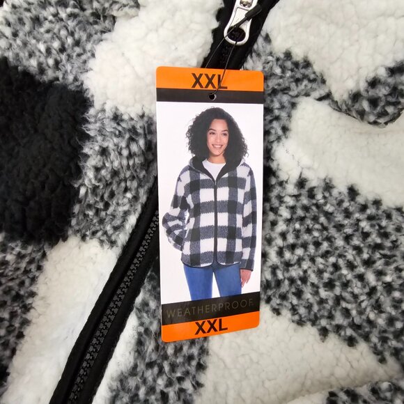 Weatherproof New Women's Reversible Ultra Cozy Plush Fleece Hooded Plaid Jacket - Picture 5 of 11